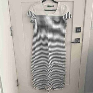 C. Wonder Black and White Striped Midi Dress